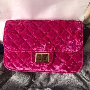 Forever 21 Be Cool Velvet Crossbody Bag NWT